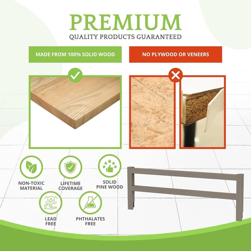 CC KITS Safety Guard Rail for Baby, Kids, and Children - Solid Wood Safety Bed Rail for Toddlers - Easy Installation - Premium Protection for Bunk, Twin, Full, Queen and King Size Beds - (Cloud - Westwood) - Image 4